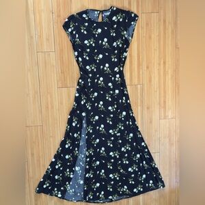 Reformation Black Floral Dress